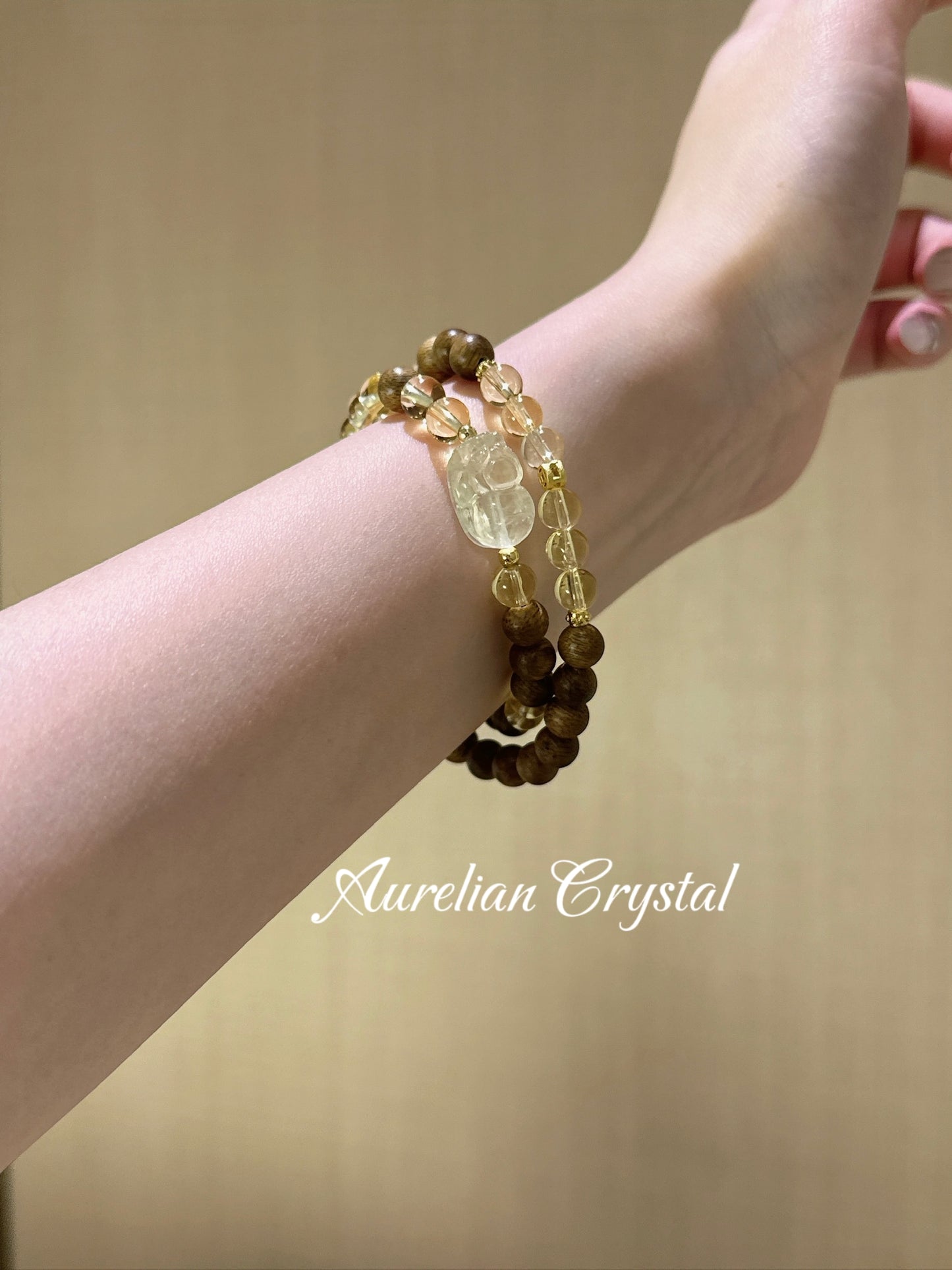 Citrine & Agarwood Pi Xiu Bracelet (bac1061x)