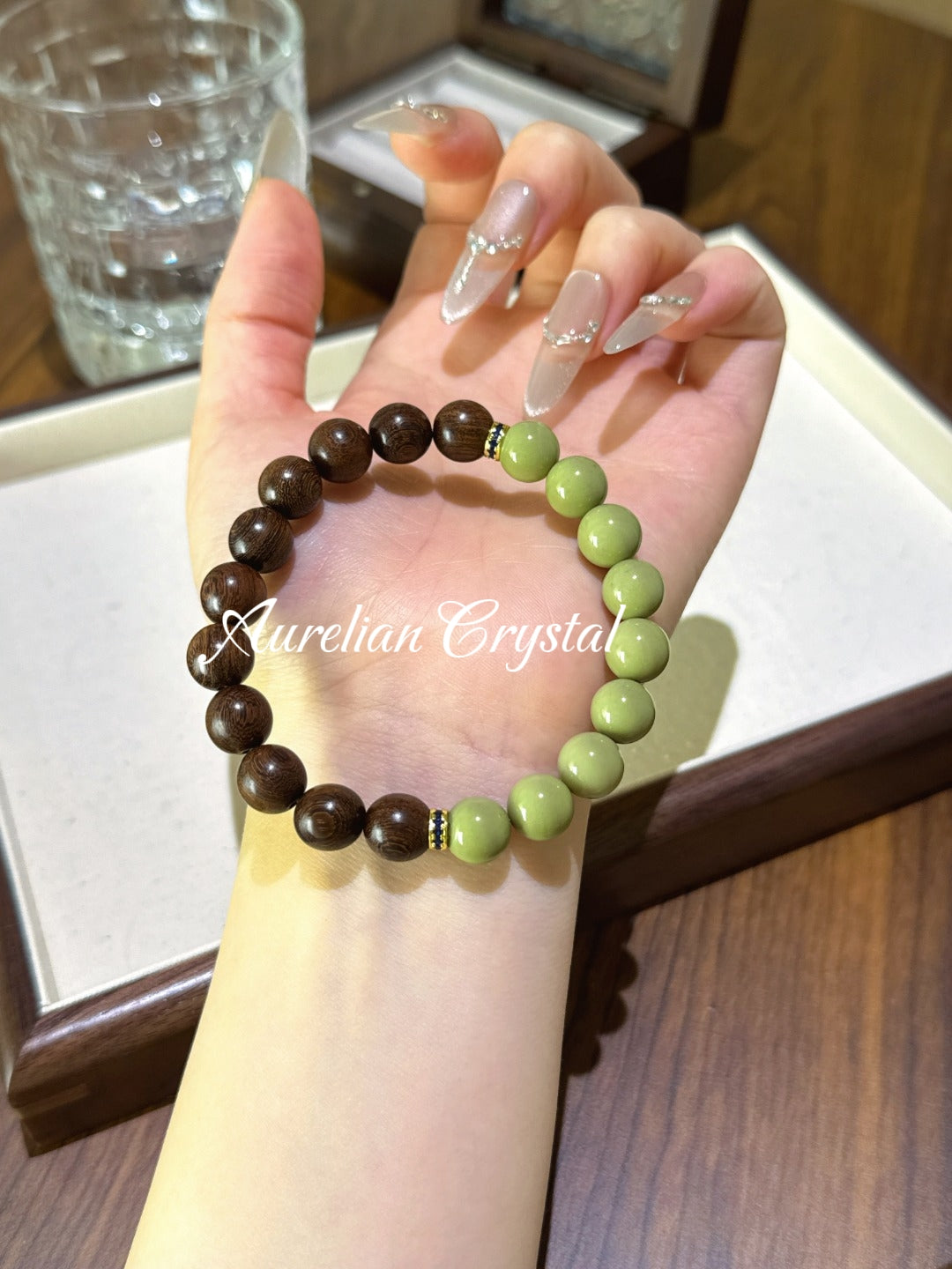 Alashan Agate & Sandalwood Bracelet(bac982)