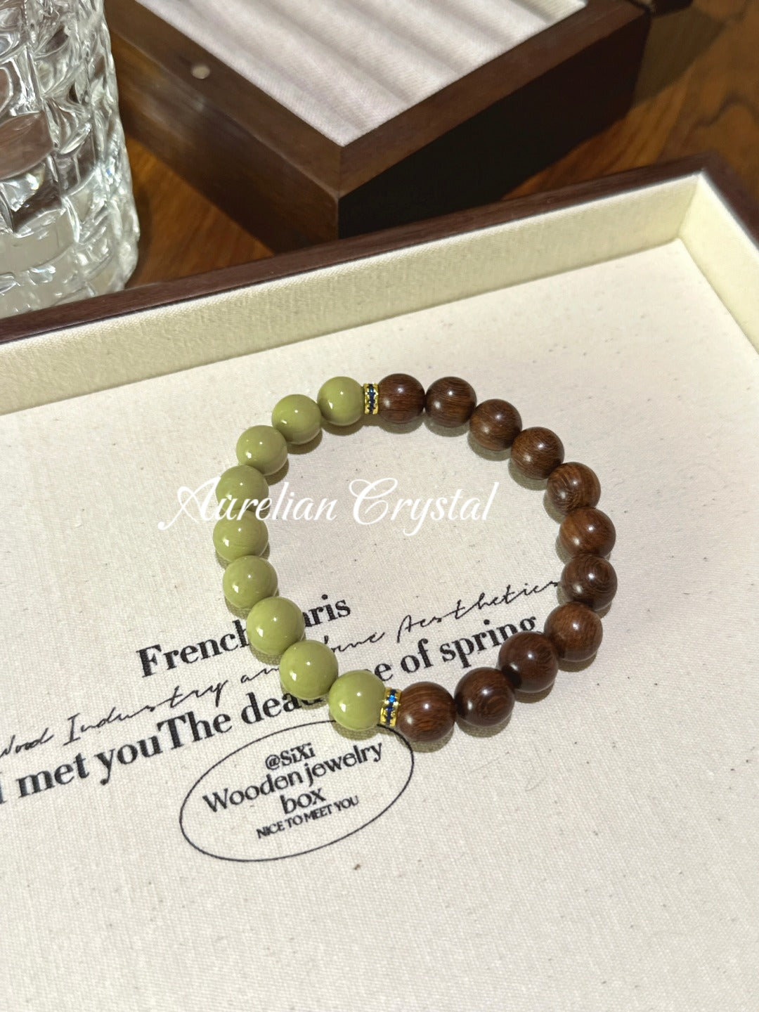 Alashan Agate & Sandalwood Bracelet(bac982)