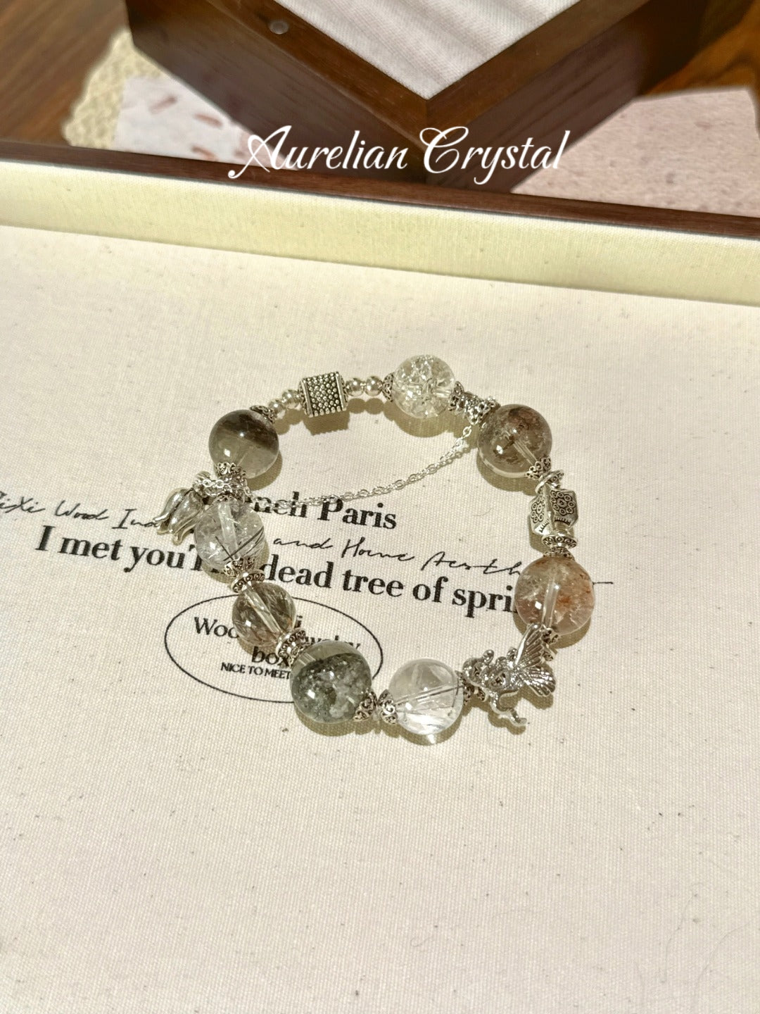 Green Phantom Quartz, Black Gold Ultra, Black Rutilated Quartz & White Azeztulite Bracelet (bac907)
