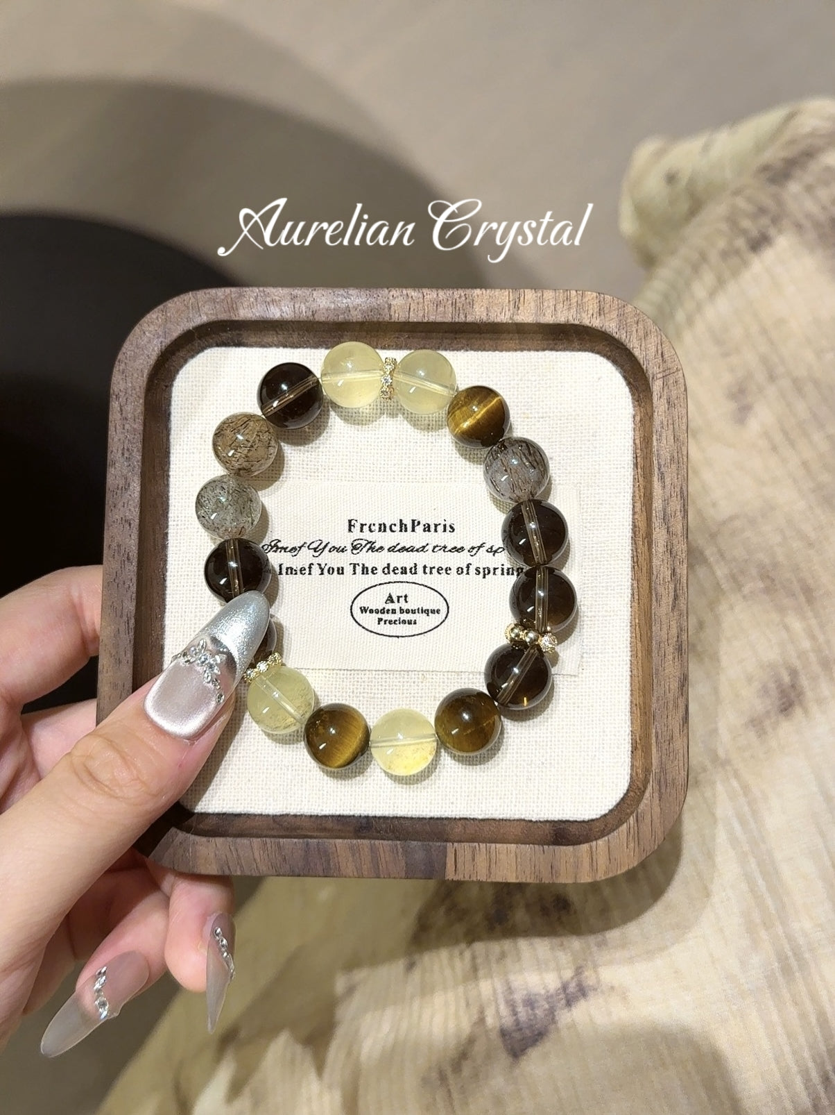 Yellow &Smoky Quartz Bracelet (bac623)