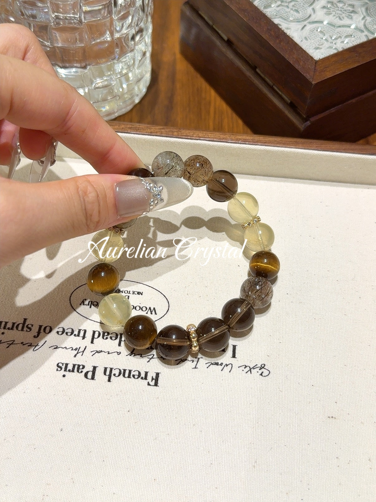 Yellow &Smoky Quartz Bracelet (bac623)