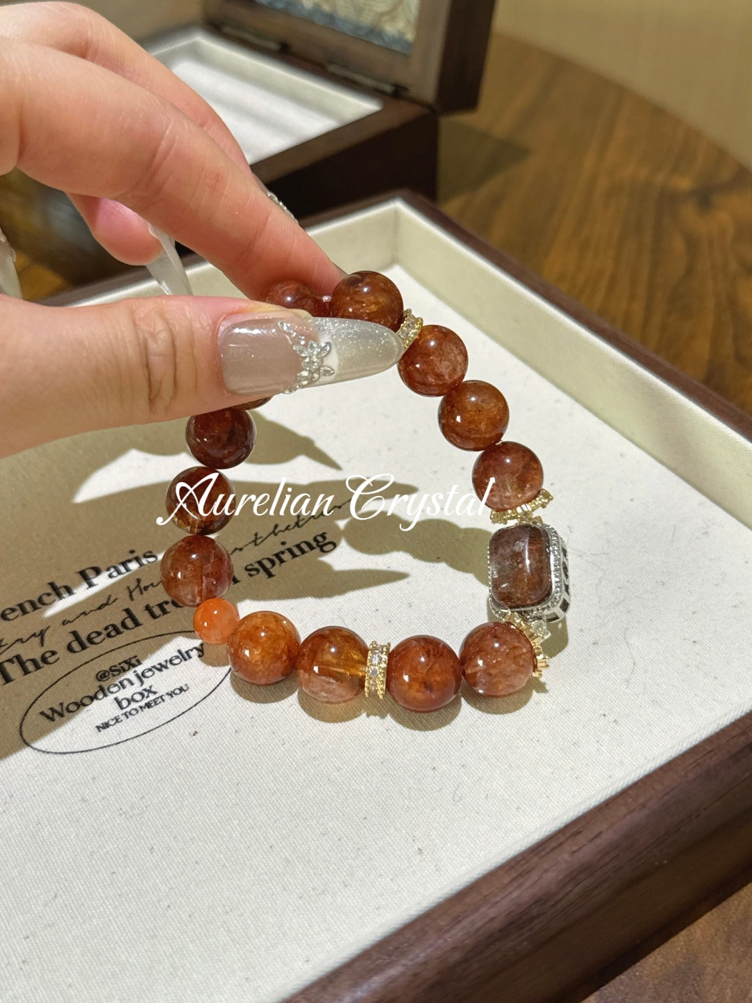 Red Aventurine & Multi-Color Phantom Quartz Bracelet (bac932)