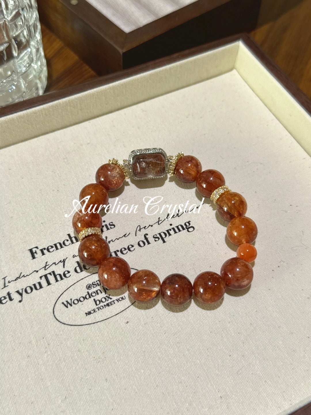 Red Aventurine & Multi-Color Phantom Quartz Bracelet (bac932)