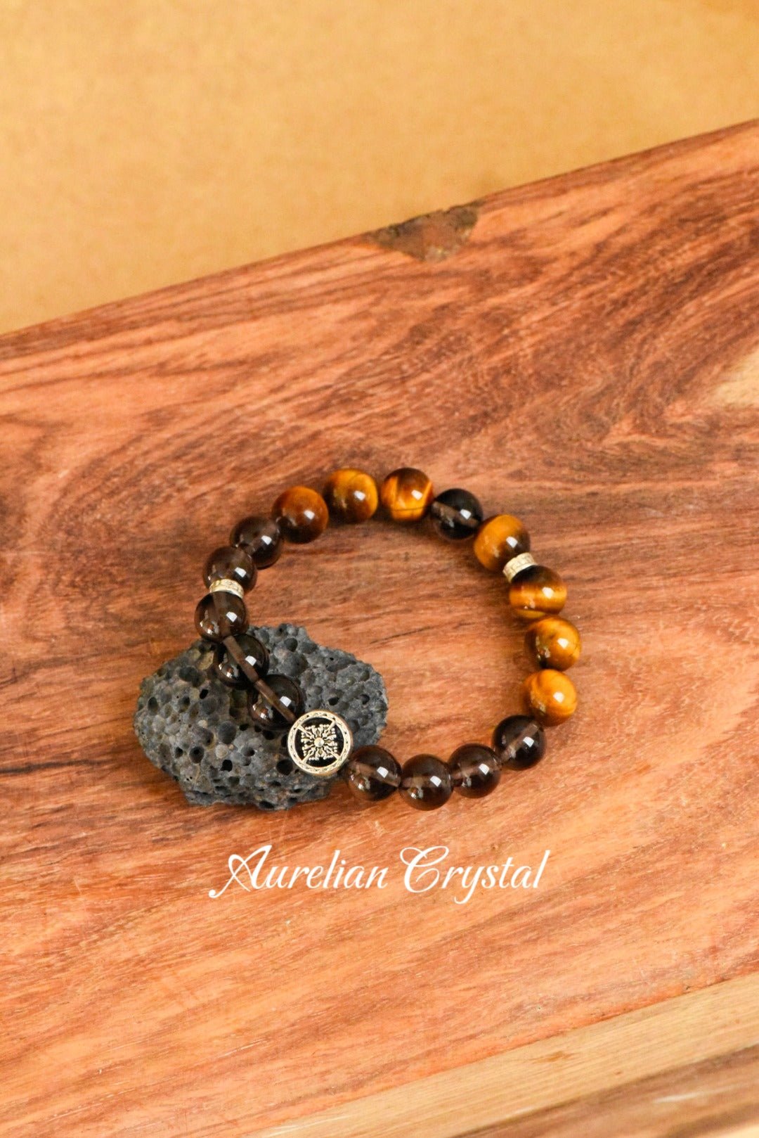 Smoky Quartz & Tiger’s Eye Bracelet (bac161)