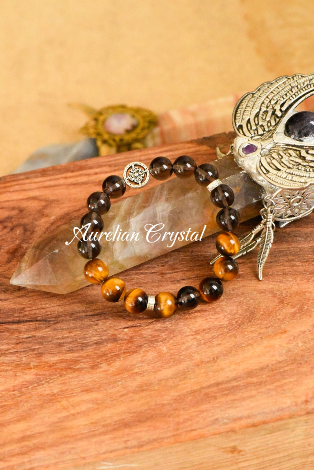 Smoky Quartz & Tiger’s Eye Bracelet (bac161)