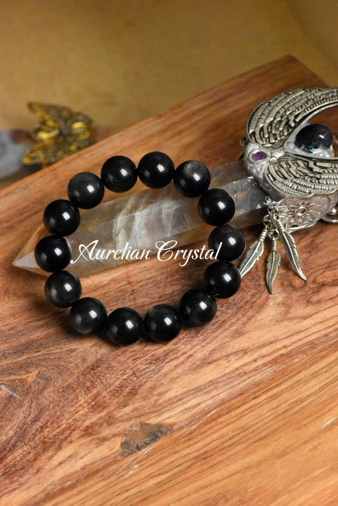 Silver Sheen Obsidian Bracelet (baa-a002)
