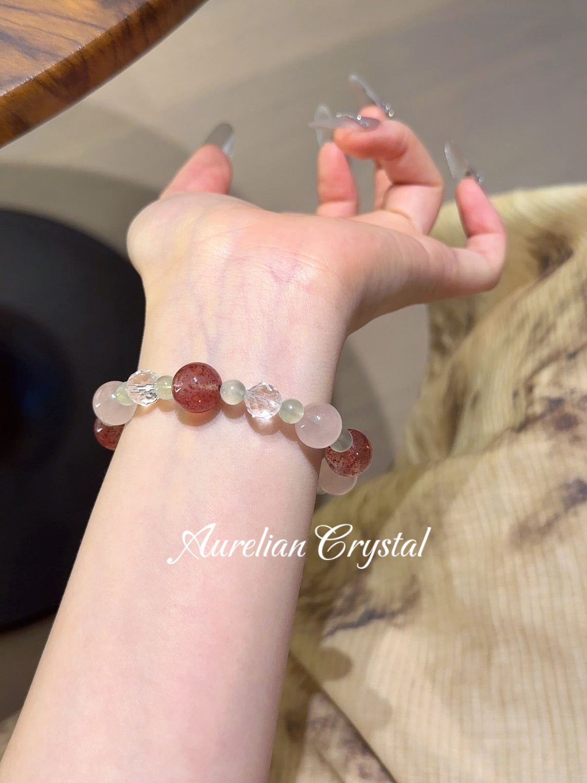 Rose Quartz & Strawberry Quartz for Positive Vibes/ Attracting Happiness (bac1561)