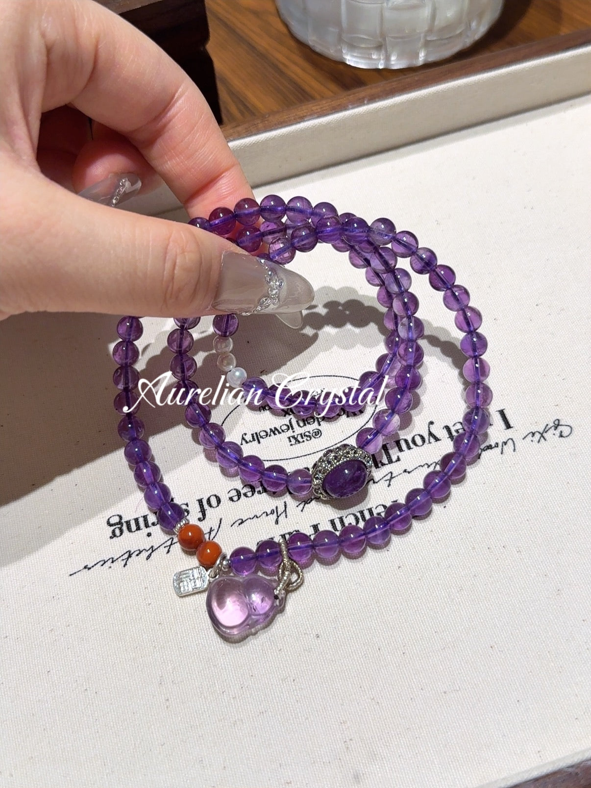 Emotional Healing Amethyst Multi Wrap Bracelet (bac454)