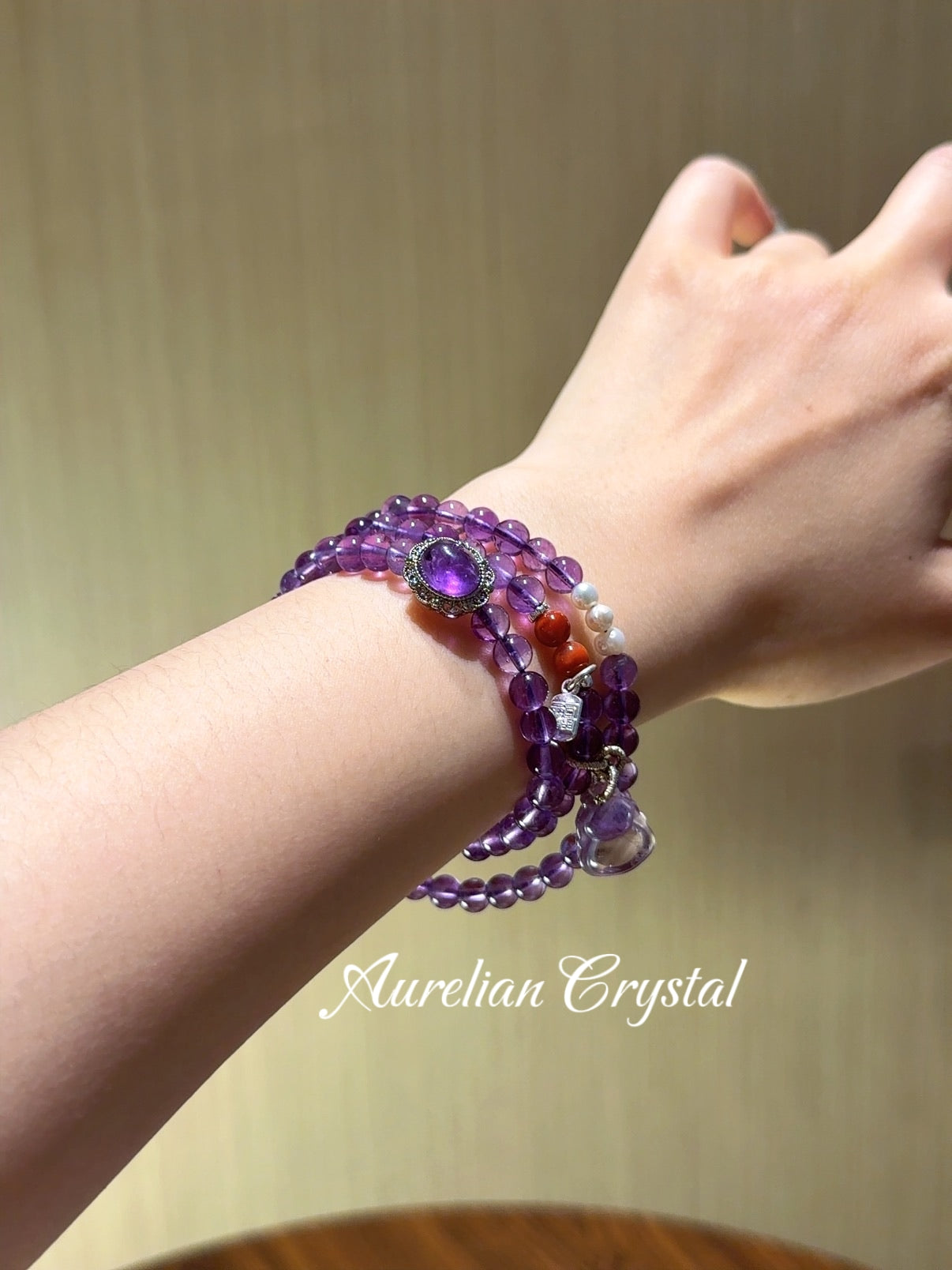 Emotional Healing Amethyst Multi Wrap Bracelet (bac454)