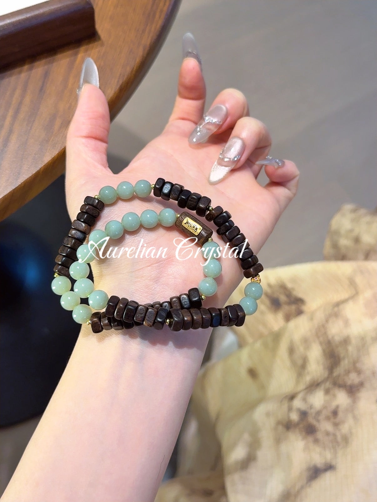 Family Harmony Jade & Agarwood Bracelet (bac1505x)
